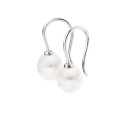 Boucles d'Oreilles Pendantes en Argent Massif & Perles