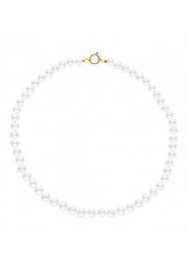 Collier Rang Princesse  - Fermoir Anneau Marin Or Jaune