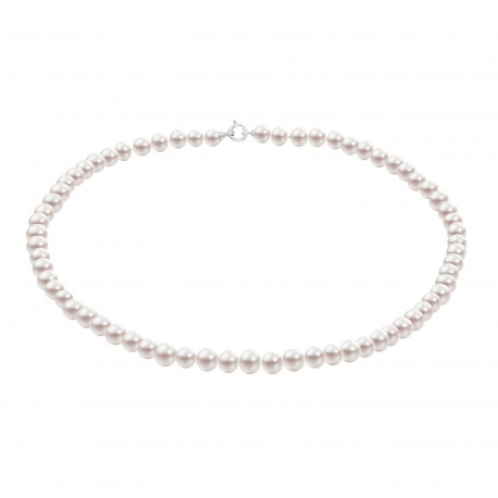 Collier Rang - Fermoir Anneau Marin Or Blanc