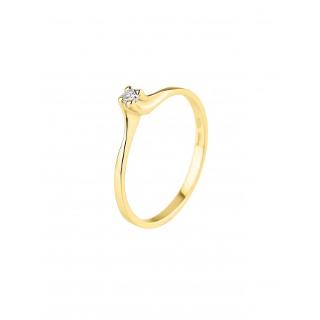 Bague Solitaire Véritable Diamant 0,06 Carats