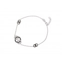 Bracelet en Argent avec Motif Trio Cercles Sertis