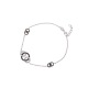 Bracelet en Argent avec Motif Trio Cercles Sertis