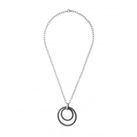 Collier Motif Cercles Noirs